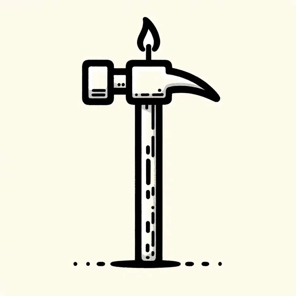 An illustration of a Hammer candlestick pattern. The Hammer should have a small body near the top with a long lower wick and no upper wick. The illustration should be simple, clear, and labeled 'Hammer'.
